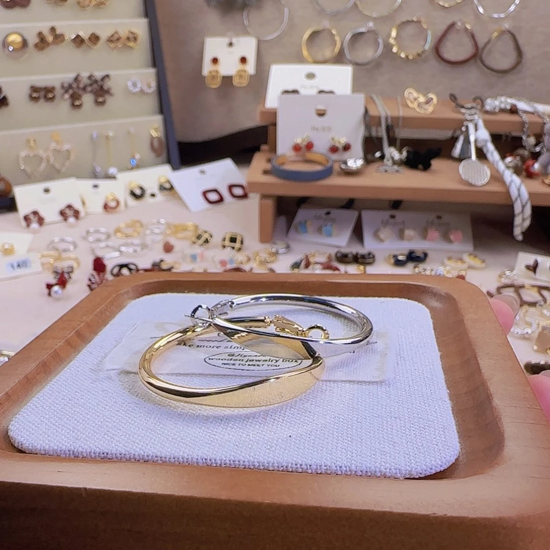 仿珍珠铜合金925银40耳圈