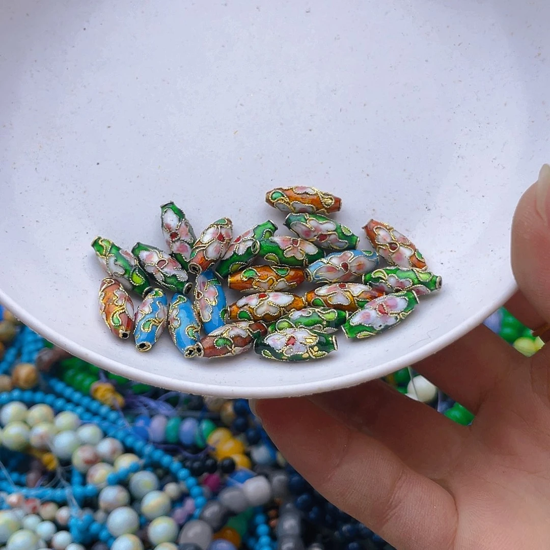 玛瑙/玉髓珠宝半成品未镶嵌景泰蓝15颗