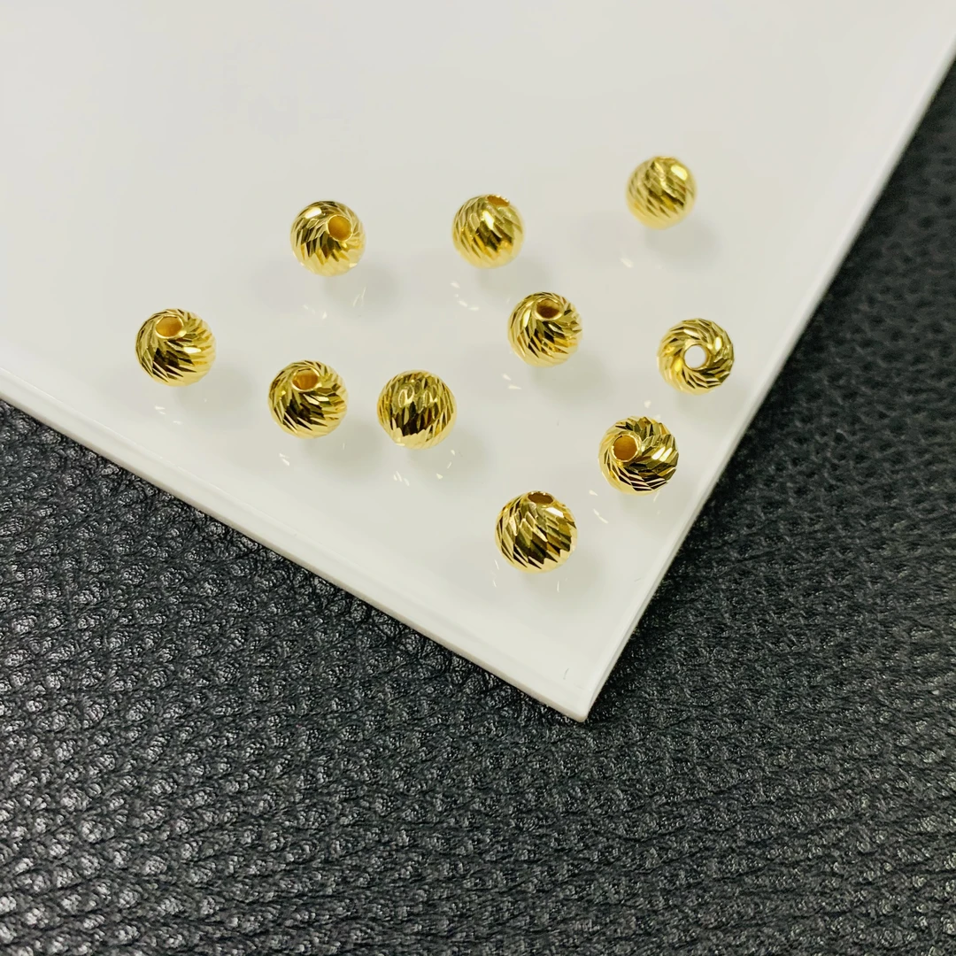 「戴琴珠宝」YZ4536-18K金5mm左右菠萝珠配件-XZZ（多样性发其一）