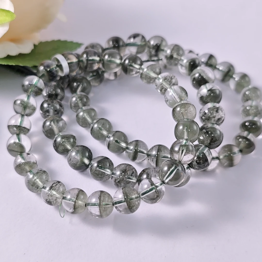 【书记甄选】天然绿幽灵单圈手链 多样性发一 约8mm CK2647