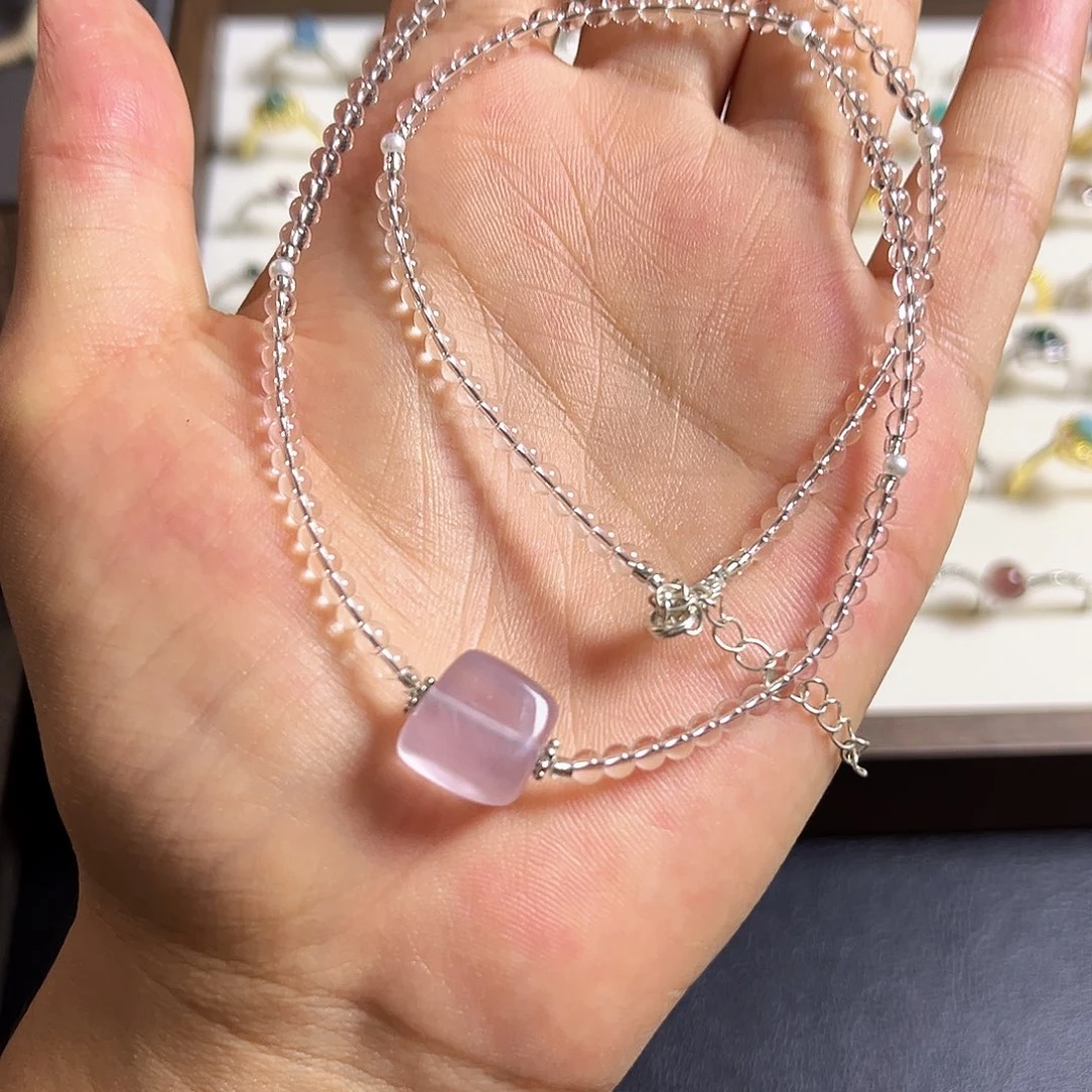 水晶手串未镶嵌紫萤石