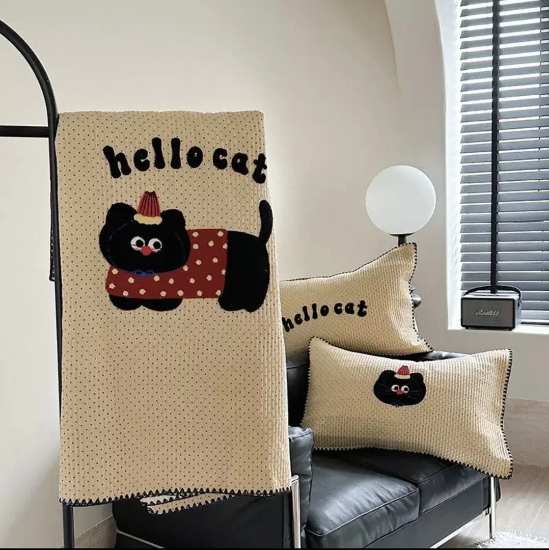 幻蝶 新品 卡通贴布绣全棉双层纱床盖可配同款被套