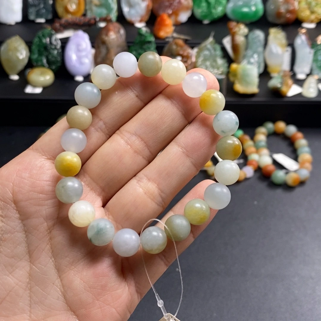 翡翠未镶嵌手串卡8+