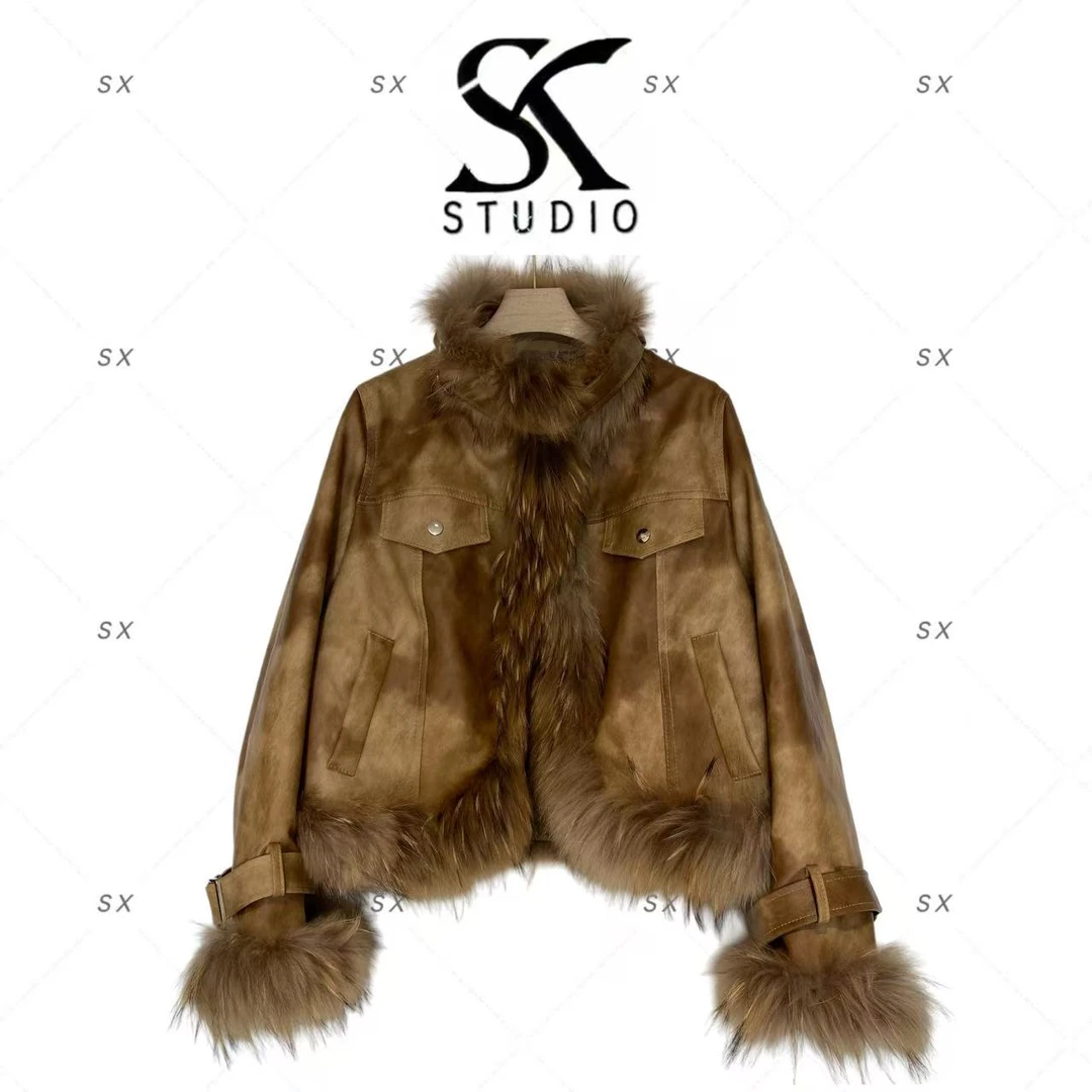 8427高奢女款时尚外套（貉子毛领）XZYZ-2502