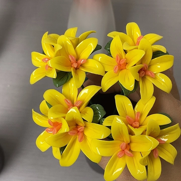 陶瓷陶瓷材料4朵组合