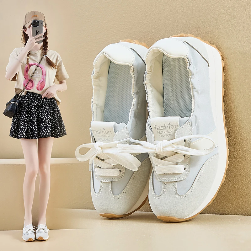 阿甘鞋女2025夏季新款百搭韩版运动轻便舒适透气平底休闲鞋