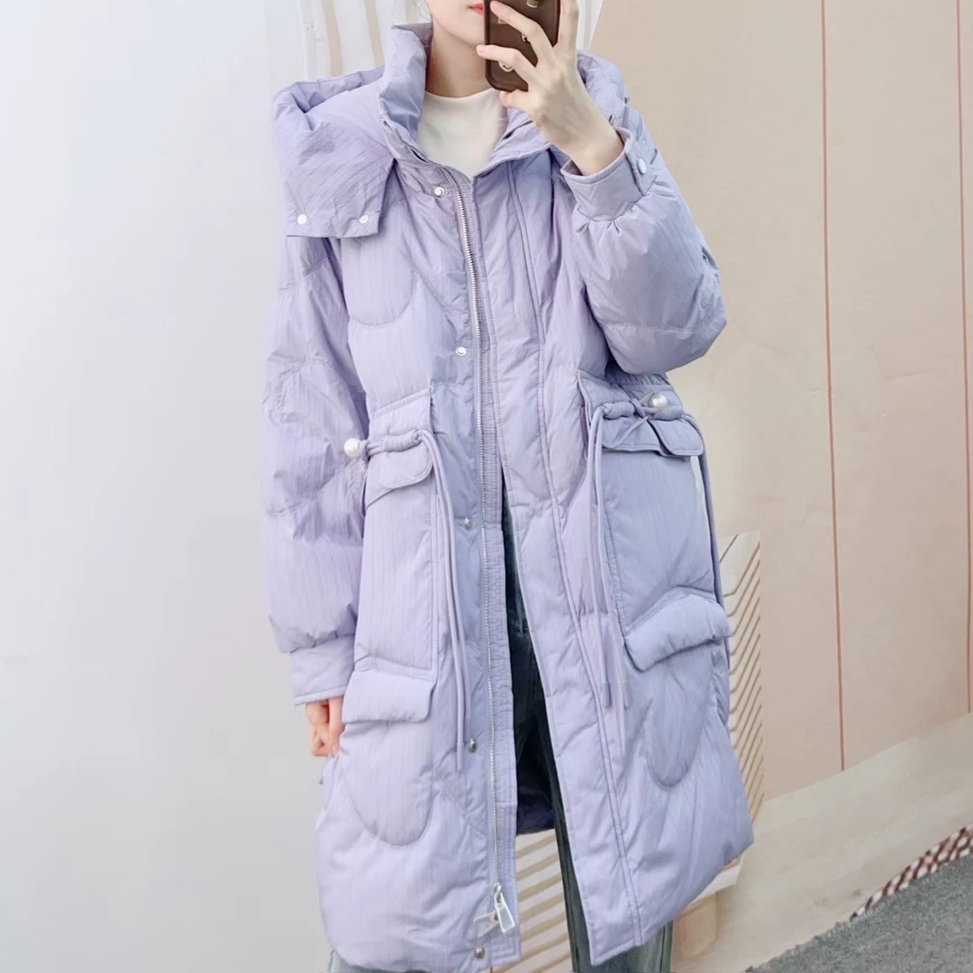 023时尚休闲韩版百搭厚款中长羽绒服023/GJ