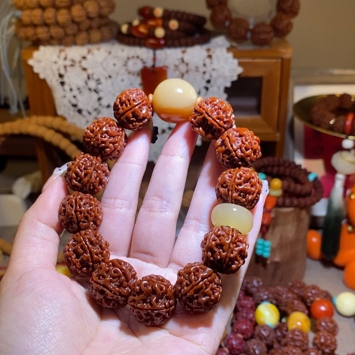 吊坠金刚菩提186玉华满蜂窝羊角➕平安扣