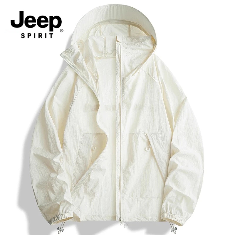 JEEPSPIRIT防晒衣男夏季新款轻薄皮肤衣防紫外线高级感冰丝防晒服