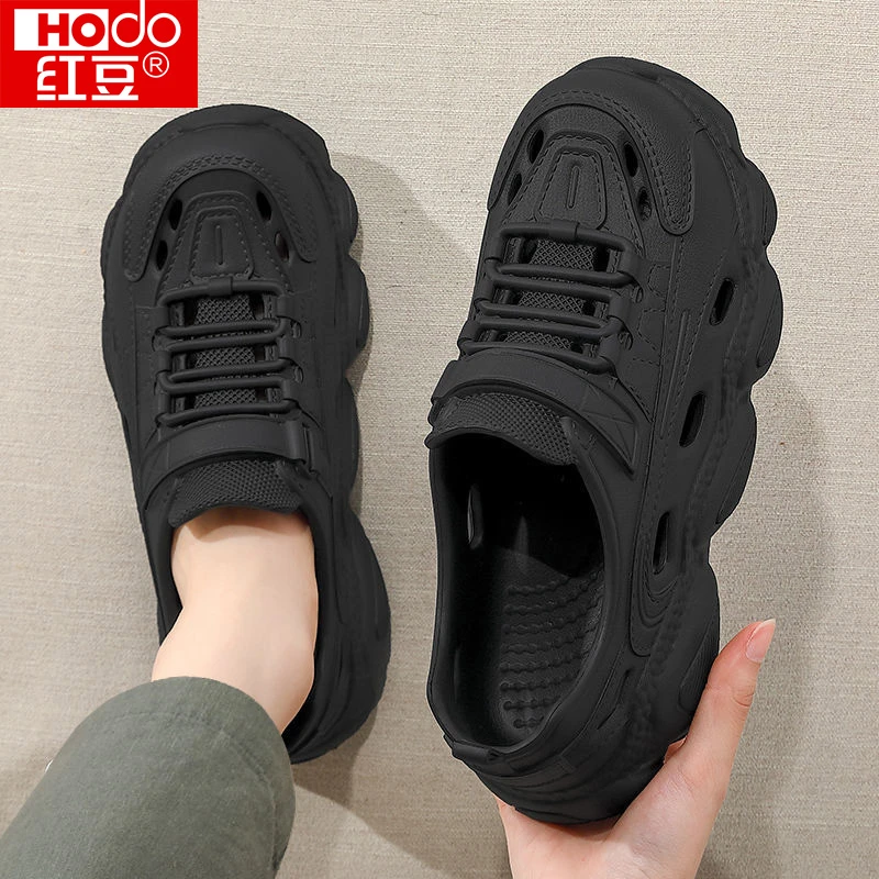 红豆防臭洞洞鞋男款外穿夏季运动涉水钓鱼开车鞋透气防滑凉鞋男生