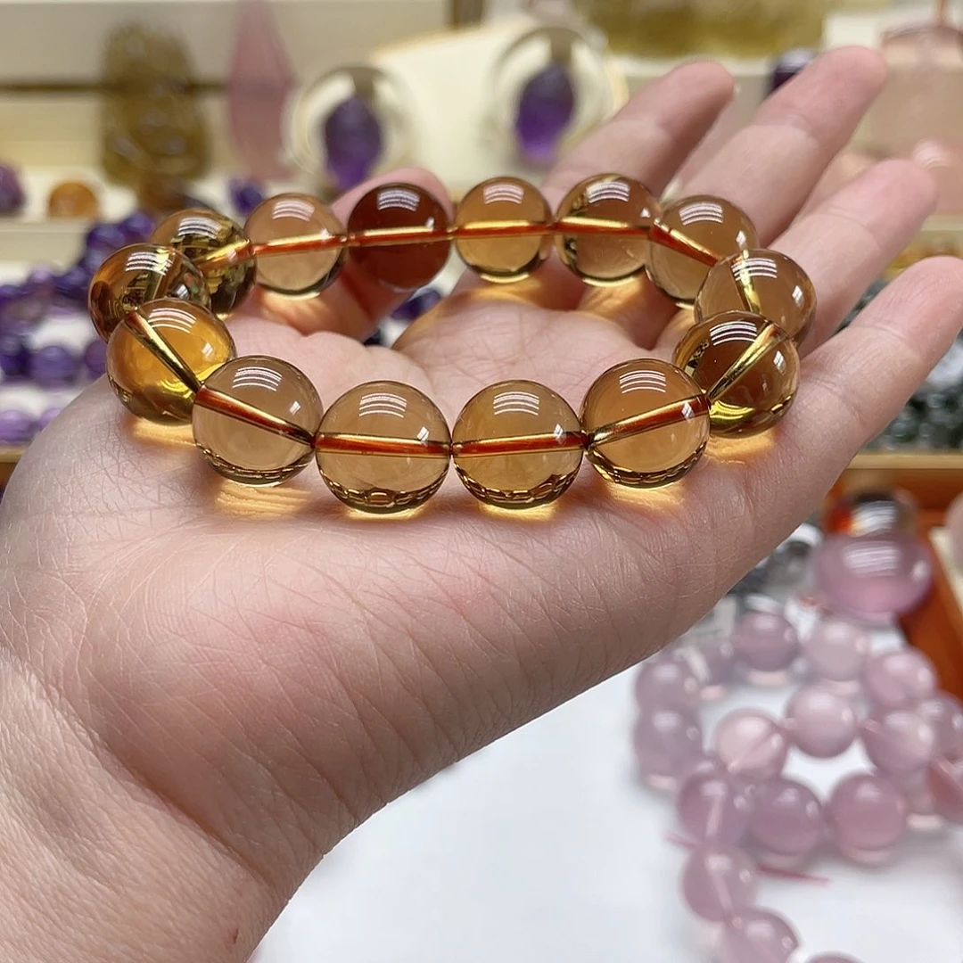 黄晶手链未镶嵌紙****a黄水晶