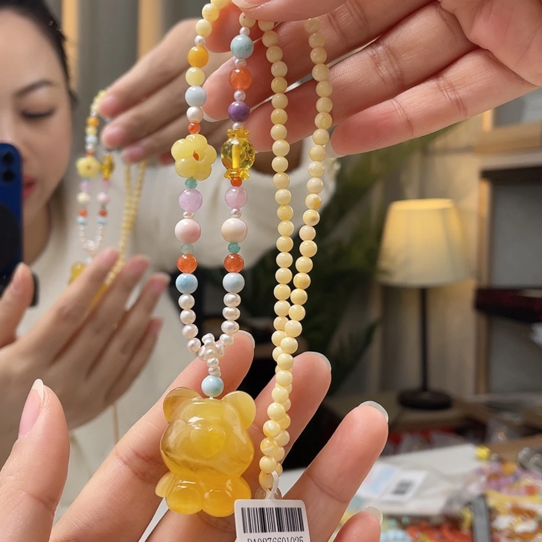 琥珀裸石未镶嵌蜜蜡吊坠