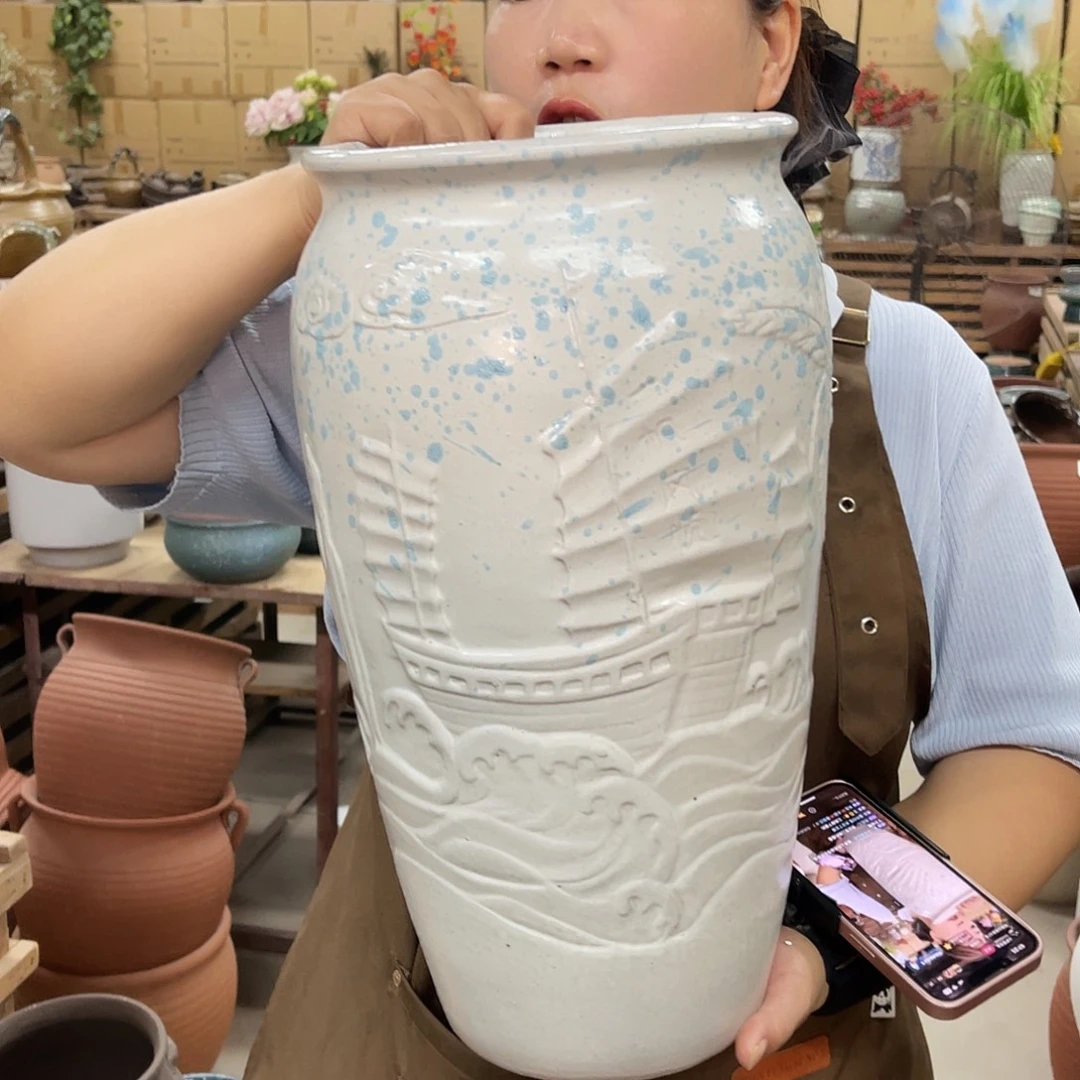 紫砂花盆高度41口径20厘米