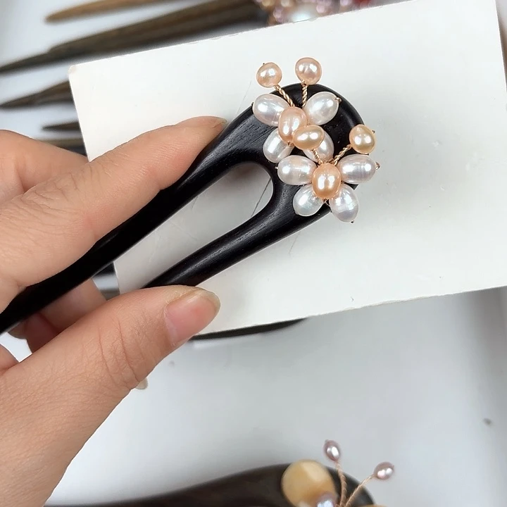 淡水珍珠发饰未镶嵌