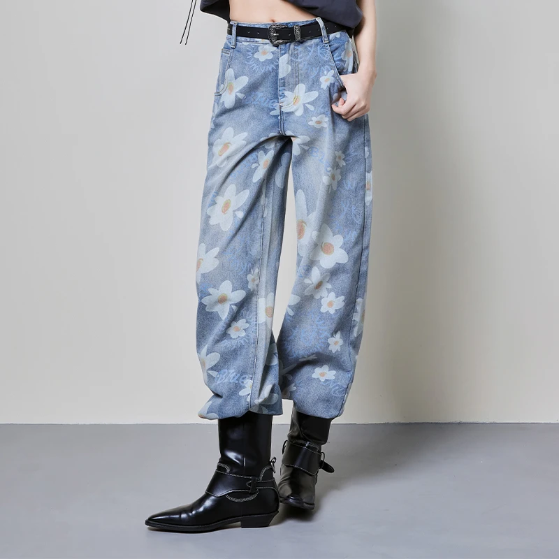 A美洋MEIYANG 鸡蛋花牛仔裤【欧若风】 萌趣减龄直筒裤【60系列】E