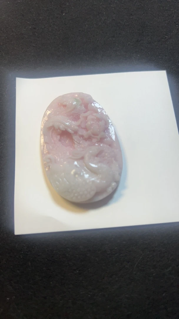 定制款独山玉芙蓉粉凤穿牡丹吊坠