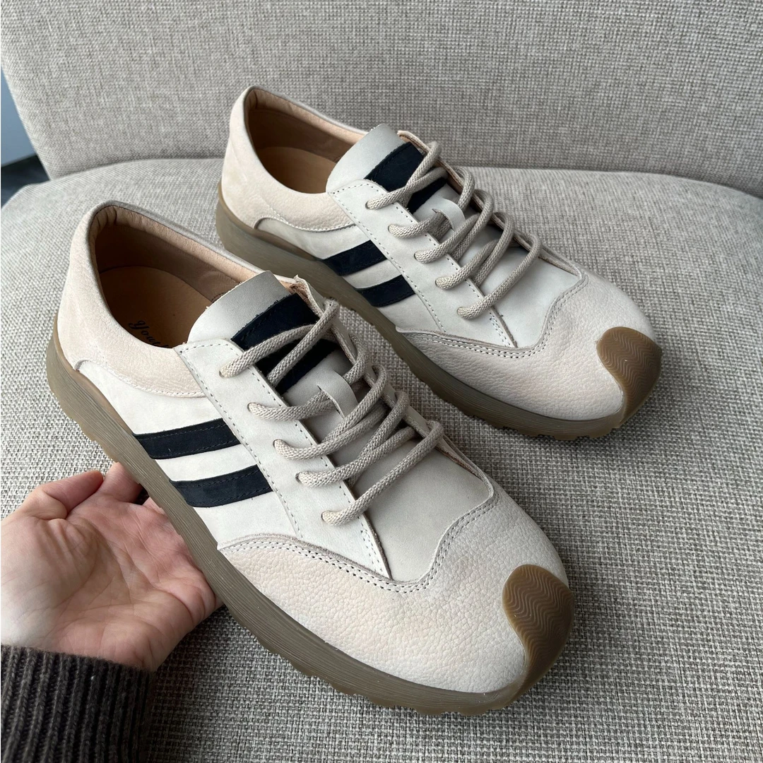 春季小白鞋新款慢跑潮鞋男休闲运动德训鞋透气低帮百搭复古阿甘鞋