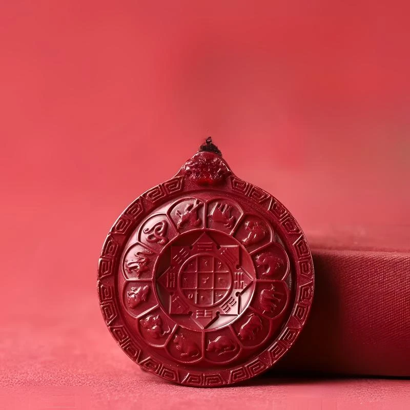 八宝罗盘老矿紫砂吊坠男女款挂件 含辰砂工艺品