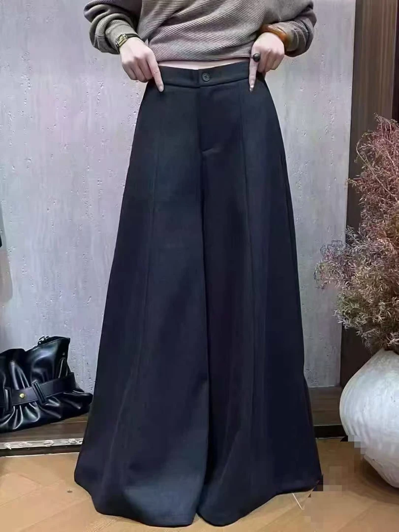 1022加长阔腿羊绒裤加绒裤