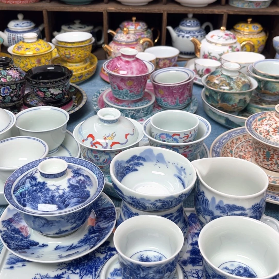 山水元宝白泥六件套不带茶盘