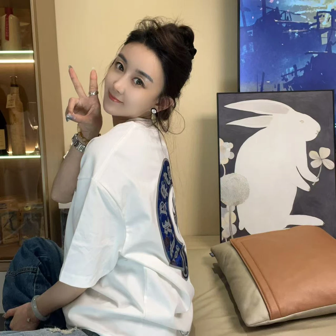 8312-克刺绣马蹄奢潮T恤-男女同款重磅欧货潮牌T恤