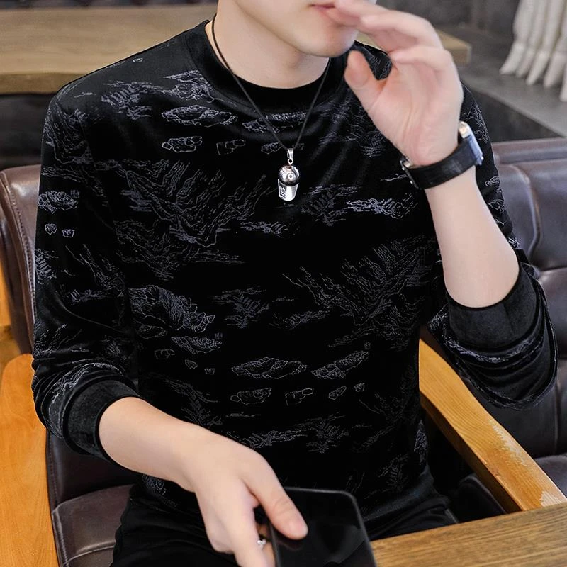 设计感卫衣男士2025春秋季新款潮流宽松长袖T恤打底衫秋装上衣服