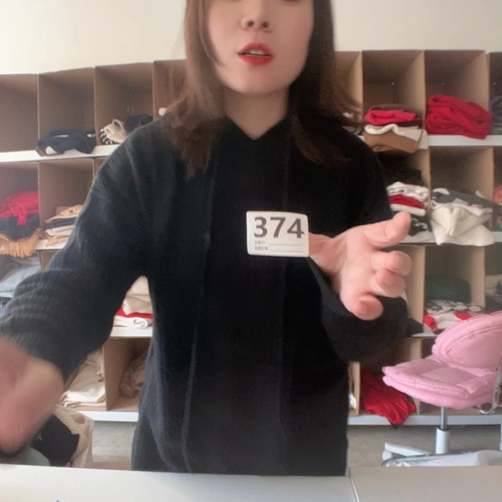 374黑色帽衫纯山羊绒假一赔三