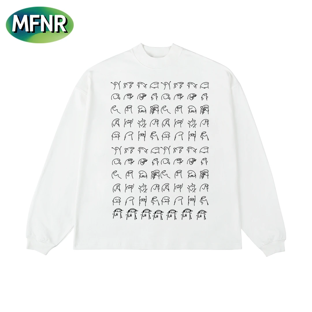 街头美式设计感印花长袖T恤秋冬百搭重磅纯棉男女情侣打底上衣ins