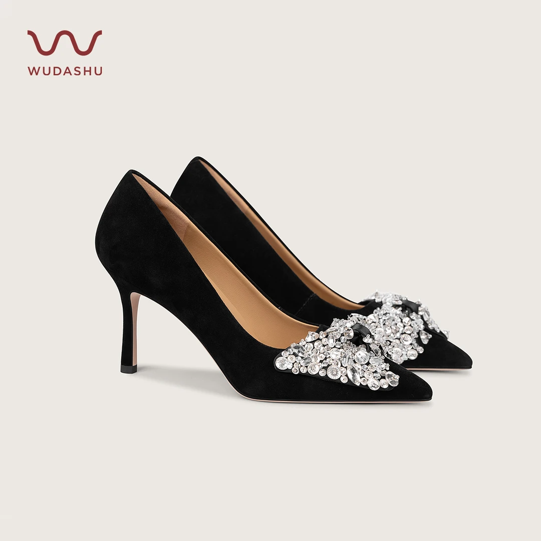 吴大叔红云鞋尖头细跟绝美礼服高跟鞋气质高级不累脚单鞋Z065C