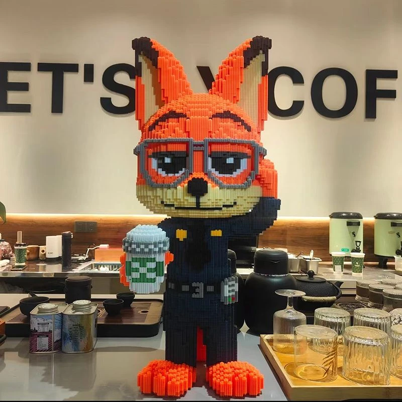 【热门专场】wc疯狂动物城尼克警官狐狸积木儿童小颗粒拼装益智积木