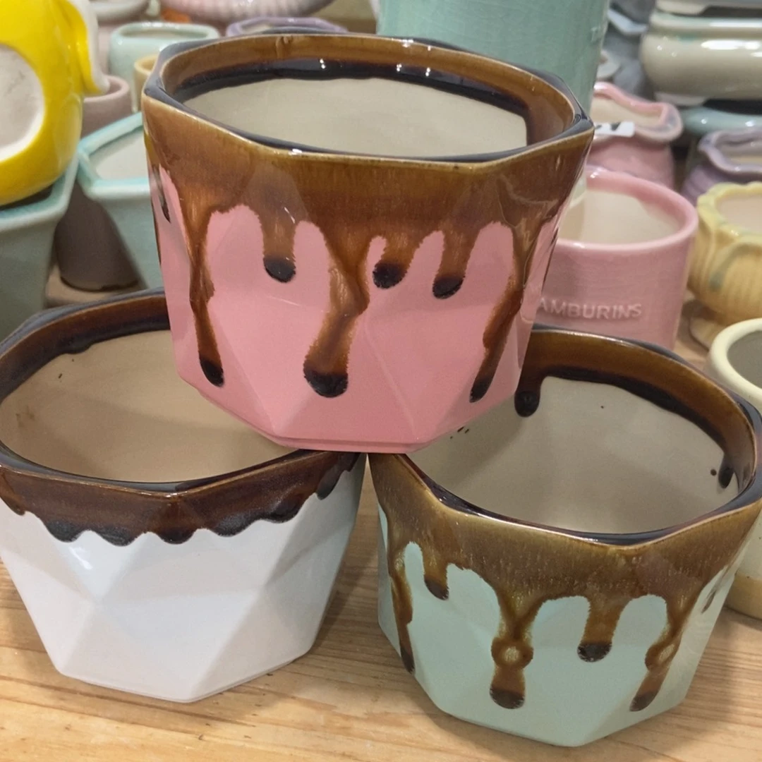 红陶高温陶瓷花盆