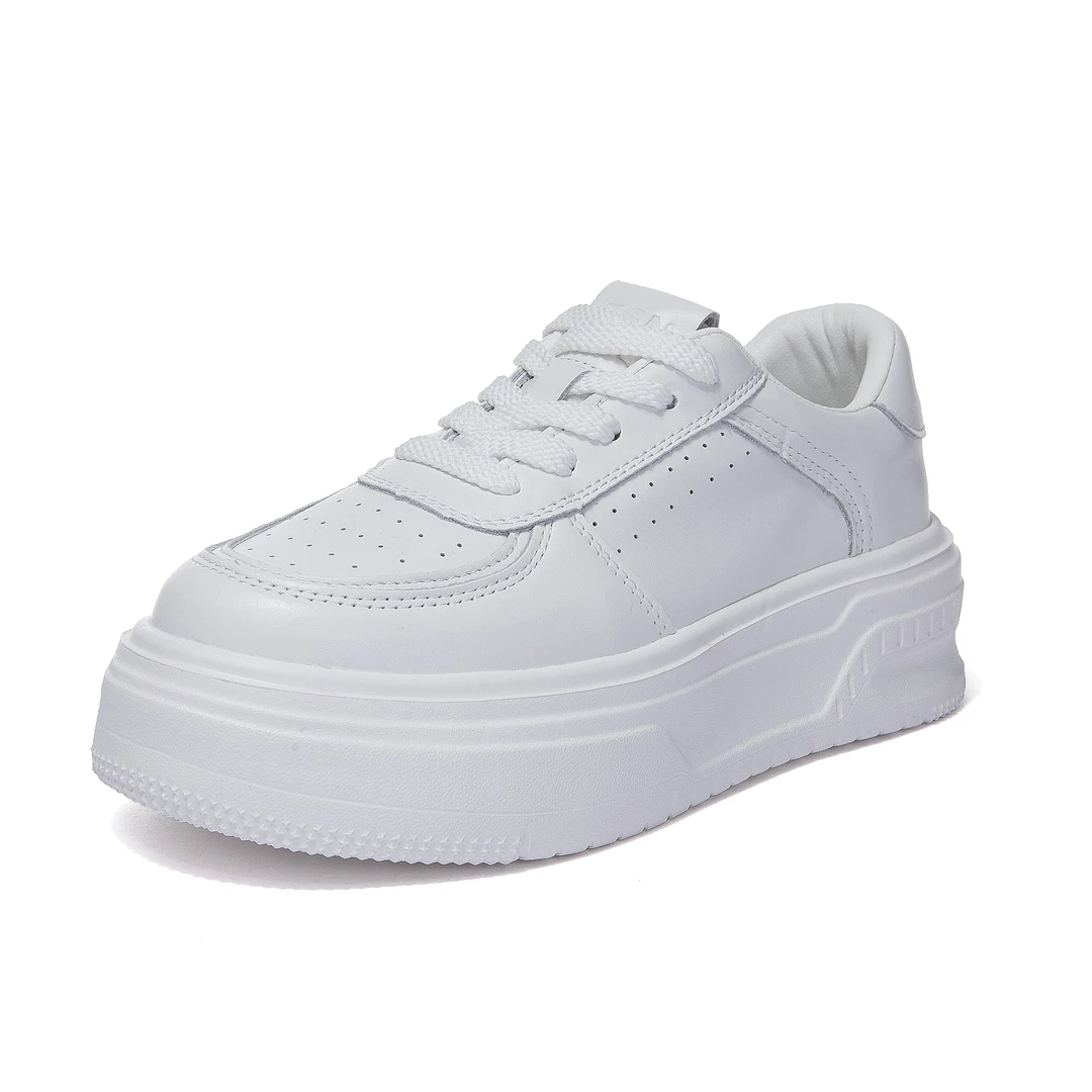 门店46&9！wu敌舒适！显高又百搭~牛皮增高经典百搭小白鞋女 C20171