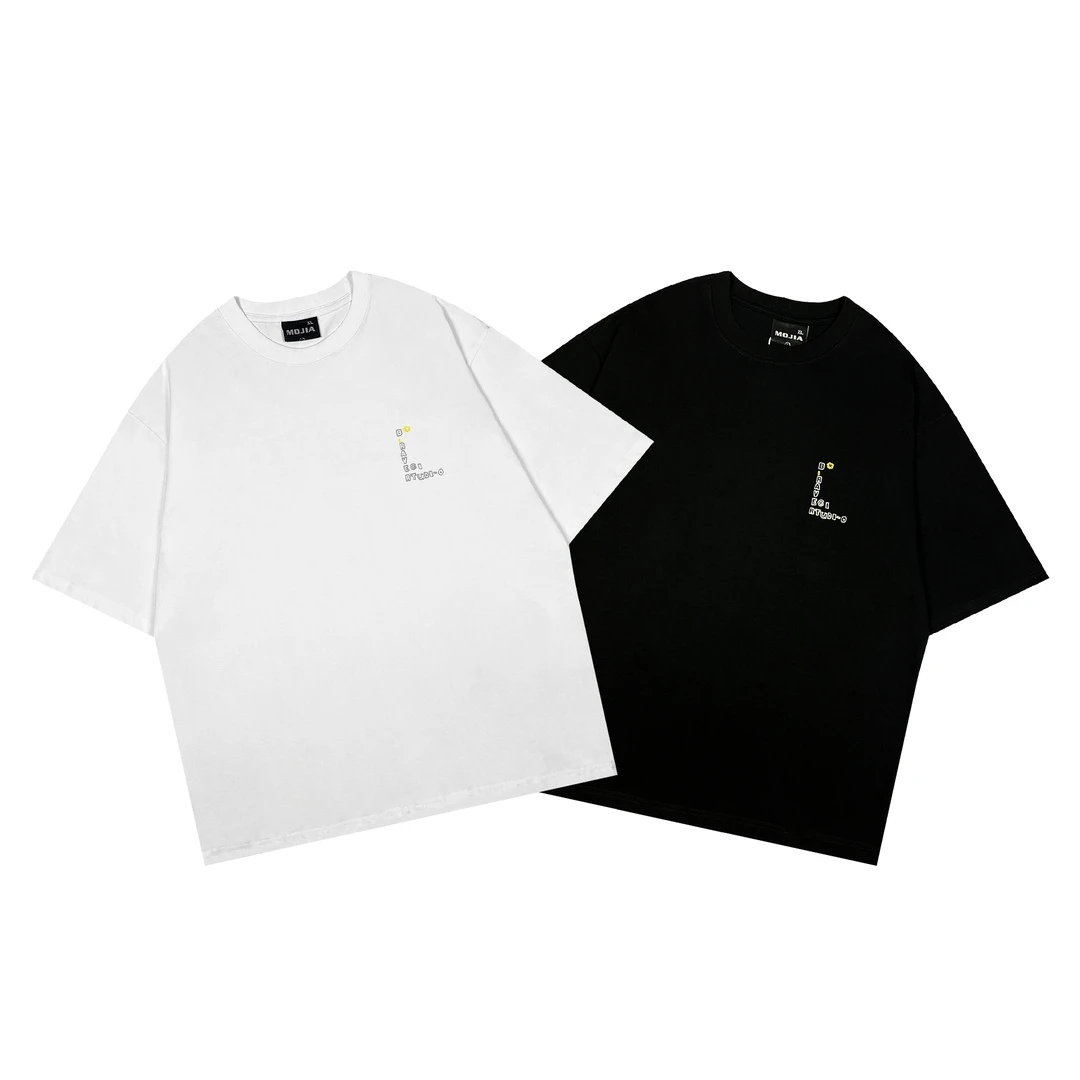 【清河】定制刺绣夏季情侣印花T恤ins休闲圆领