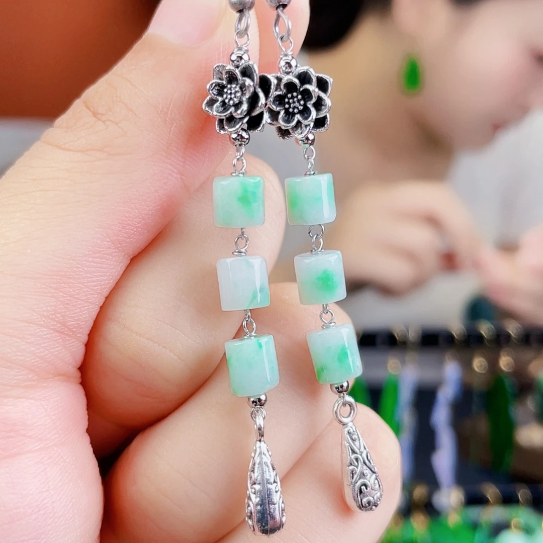 翡翠未镶嵌耳饰饰品