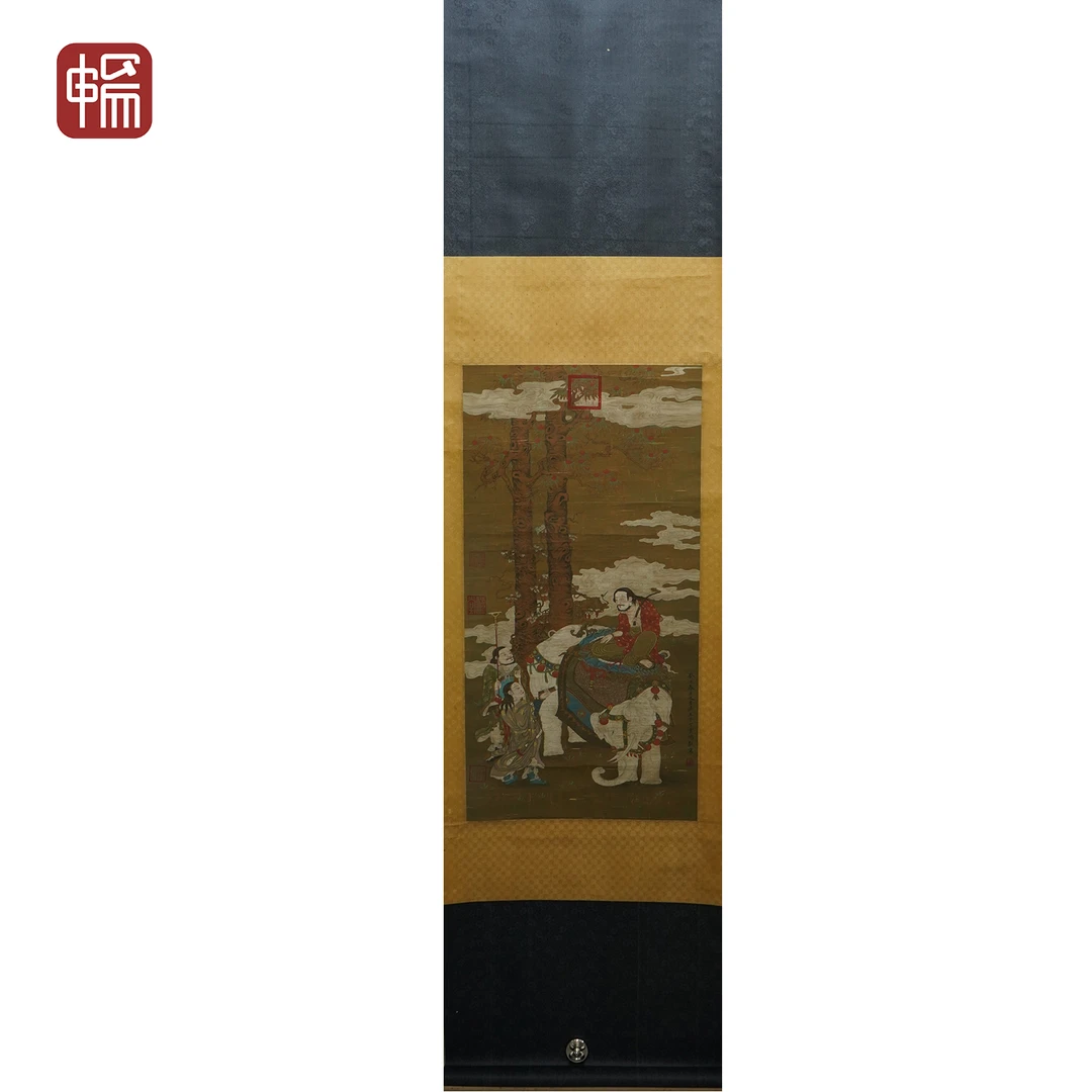 JZ017 明代《人物图》丁云鹏77*39（2.7平尺）绢本立轴FL