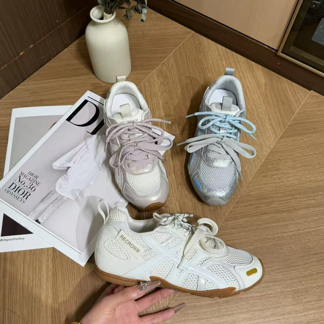 【增高3公分】25年夏季新款针织网面德迅鞋透气百搭休闲女鞋cy0023