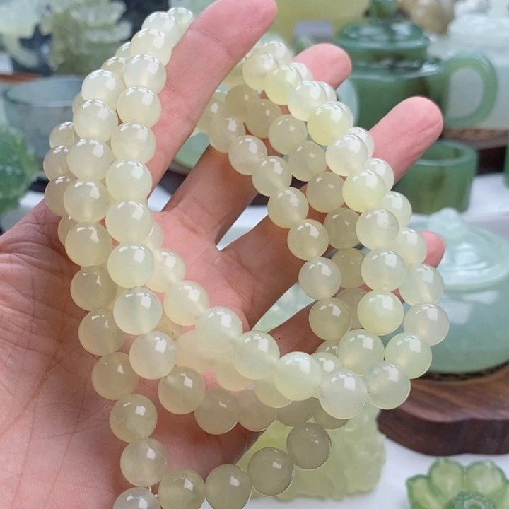 岫玉四大名玉手串108颗未镶嵌