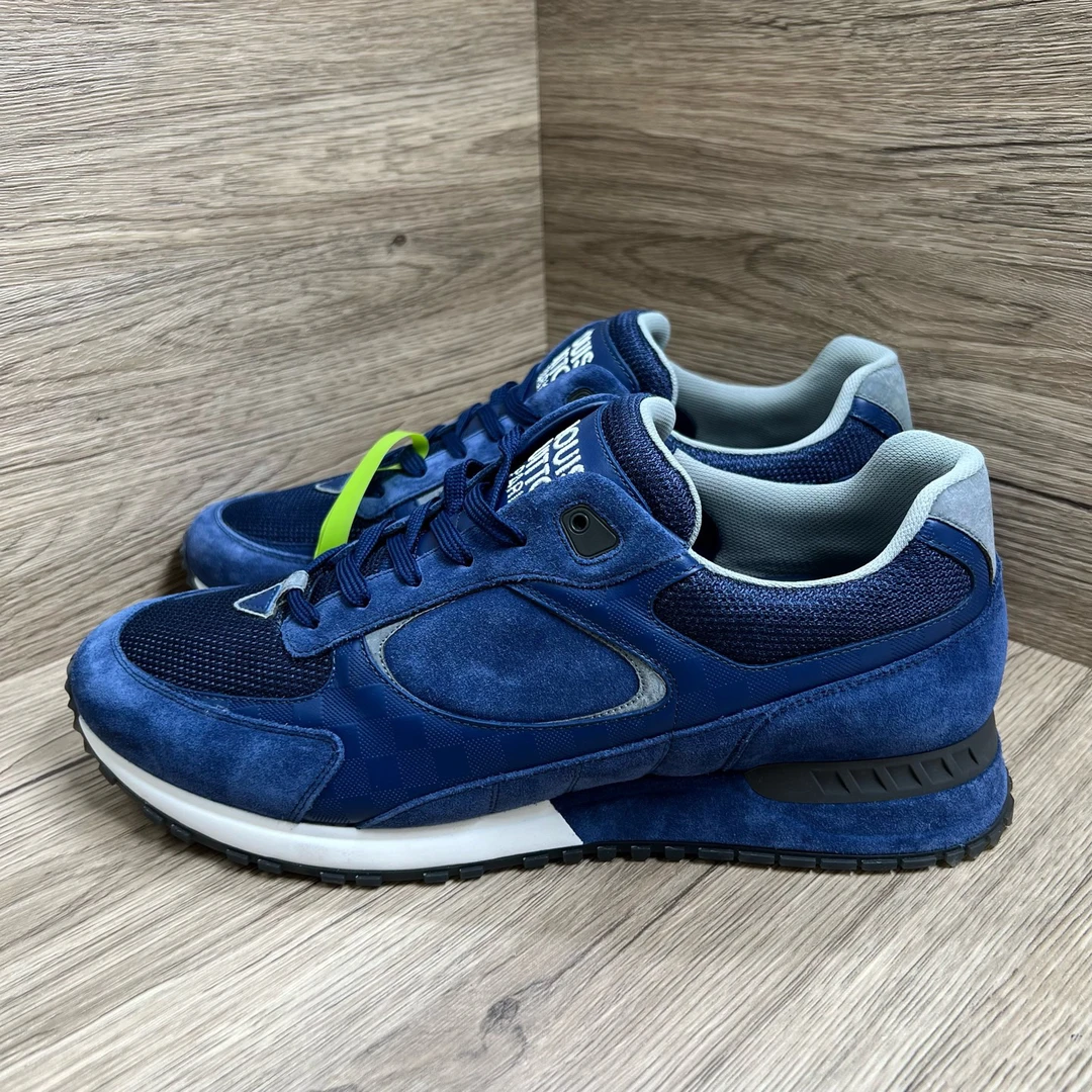 99新 LouisVuitton/路易威登 Run Away 蓝棋盘格运动鞋 41.5码