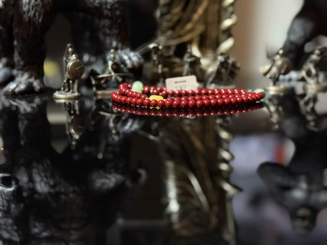 天然辰砂新中式帝王砂鸿运108颗多圈305