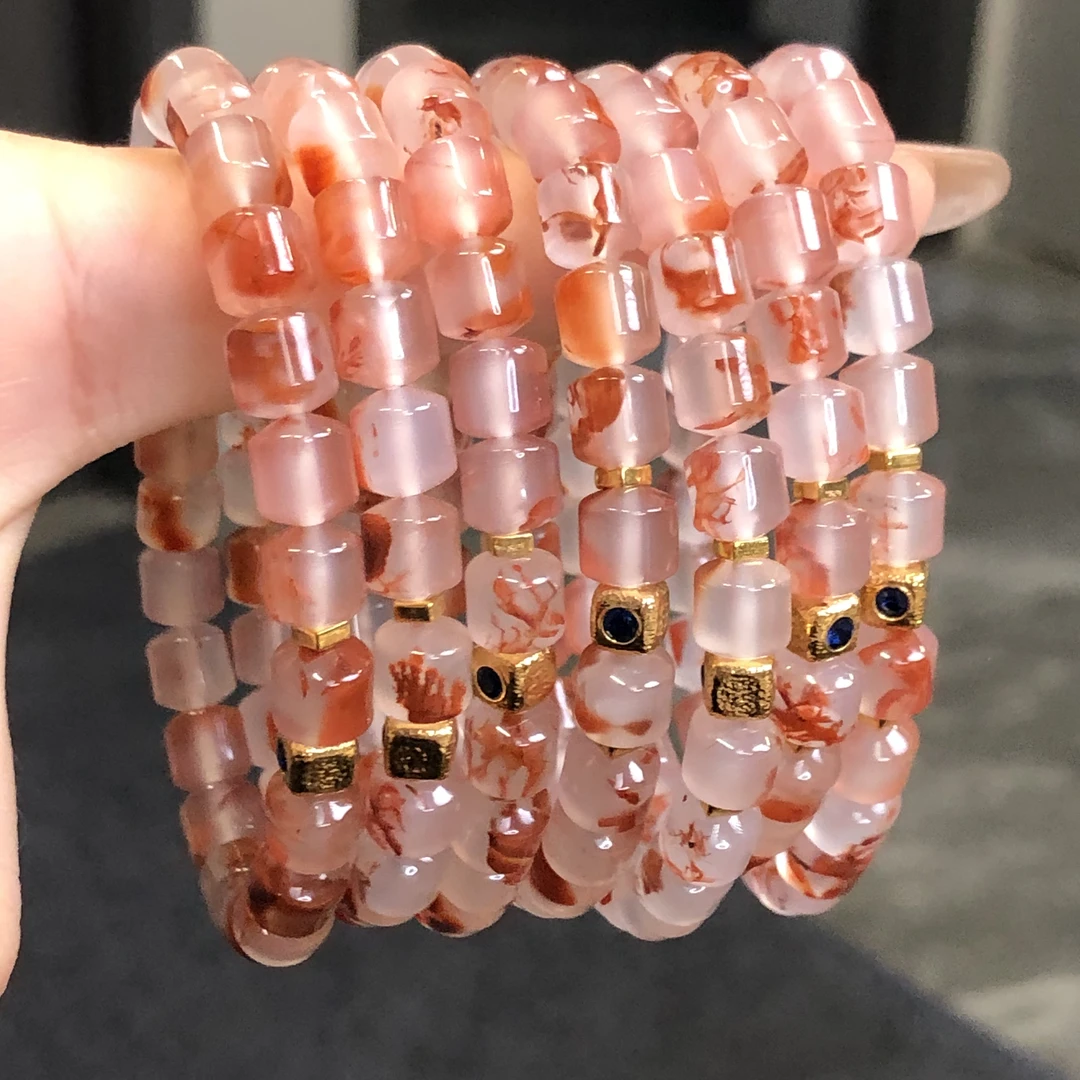 【艳姐珠宝】冰飘南红K金(18K金)DIY手串/7mm/(多样性发其一)19744