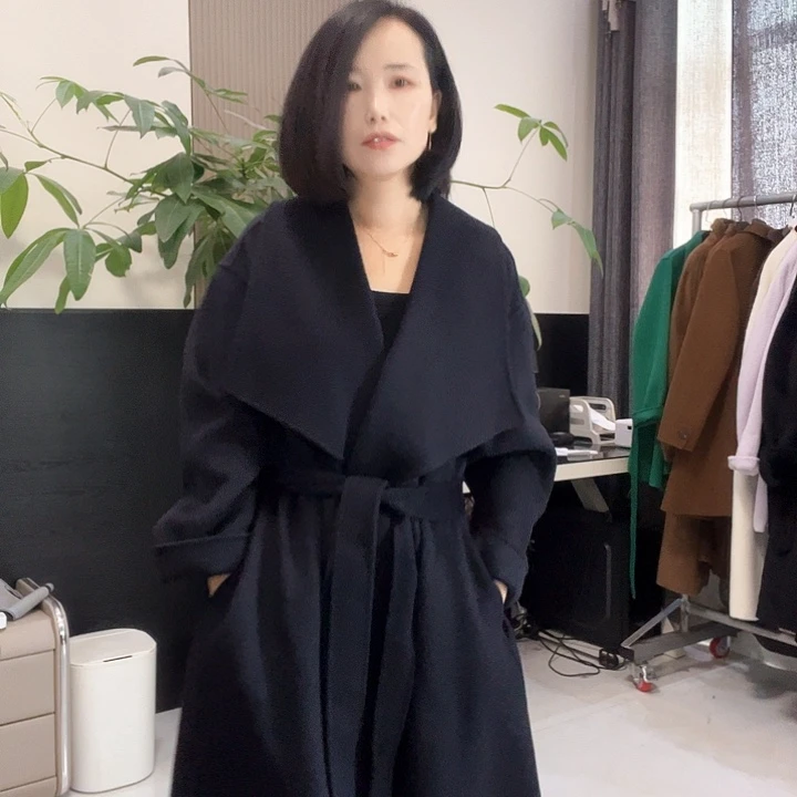 双面呢大衣S码长款