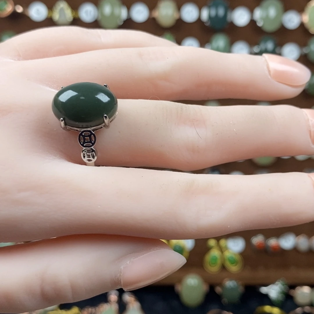 和田玉（青玉）戒指合金