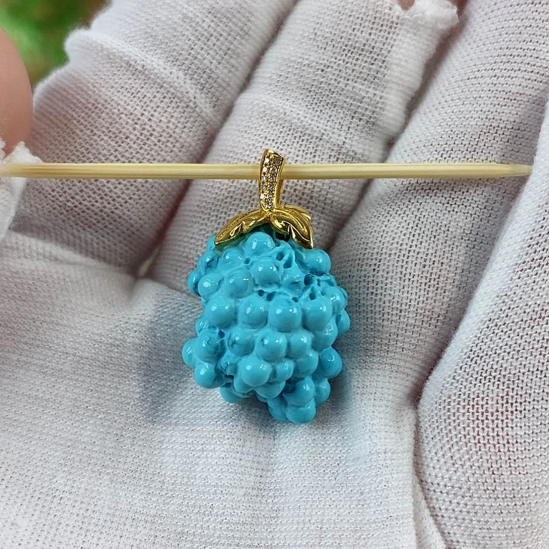 绿松石珠宝奇石18K金镶嵌