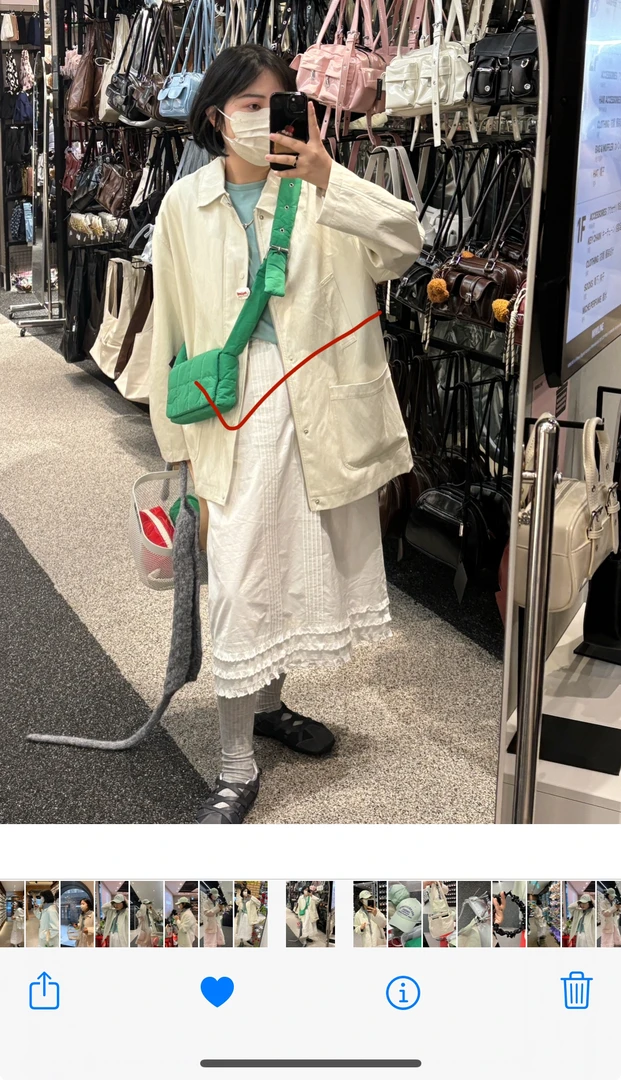 TOTHEND韩货—“春天来信”草绿云朵棉斜跨小方包