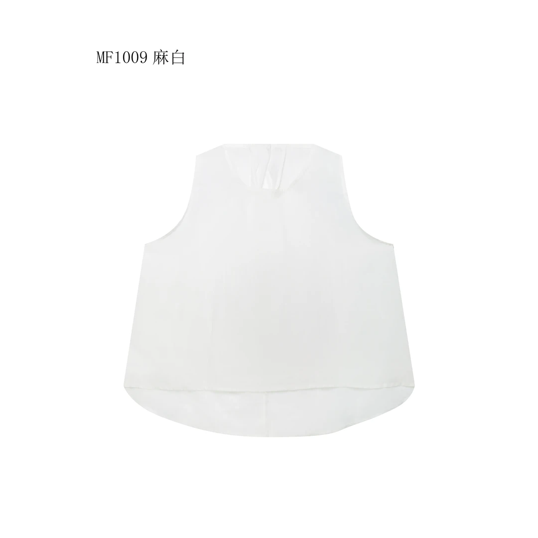 【麻訪家】MF1009麻白文艺简约舒适宽松显瘦百搭背心上衣