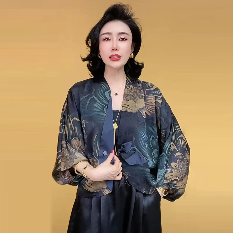 时髦女装洋气外披短开衫夏季新款休闲百搭宽松遮肚显瘦高档外套女