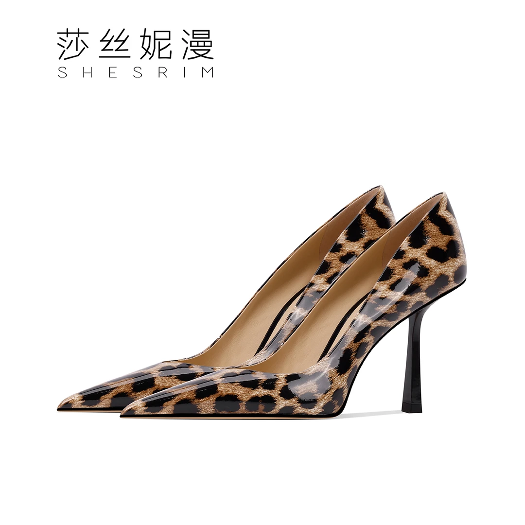 05-【美洲豹纹】2025性感浅口气质豹纹轻奢女款尖头真皮细高跟鞋