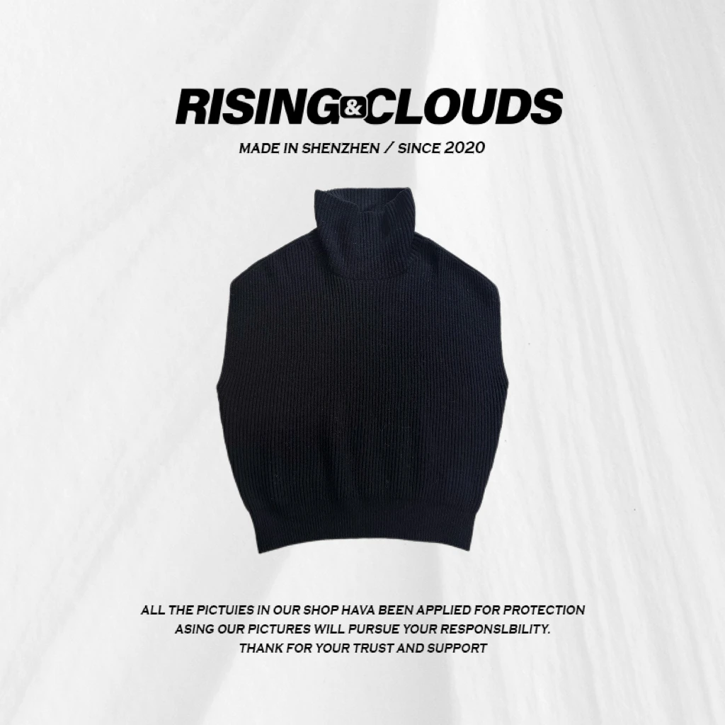 RISING&CLOUDS【小云姐】冬季保暖时尚高领毛衣马甲110379