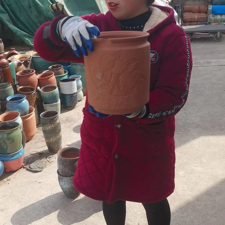 红陶口20高24瑕疵口磕碰