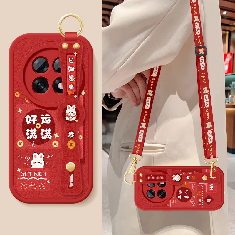 oppoa6pro手机壳A6GT斜挎腕带挂绳5G防摔全包保护套适用好运满满